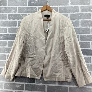 J Crew tan open front blazer size 18 new